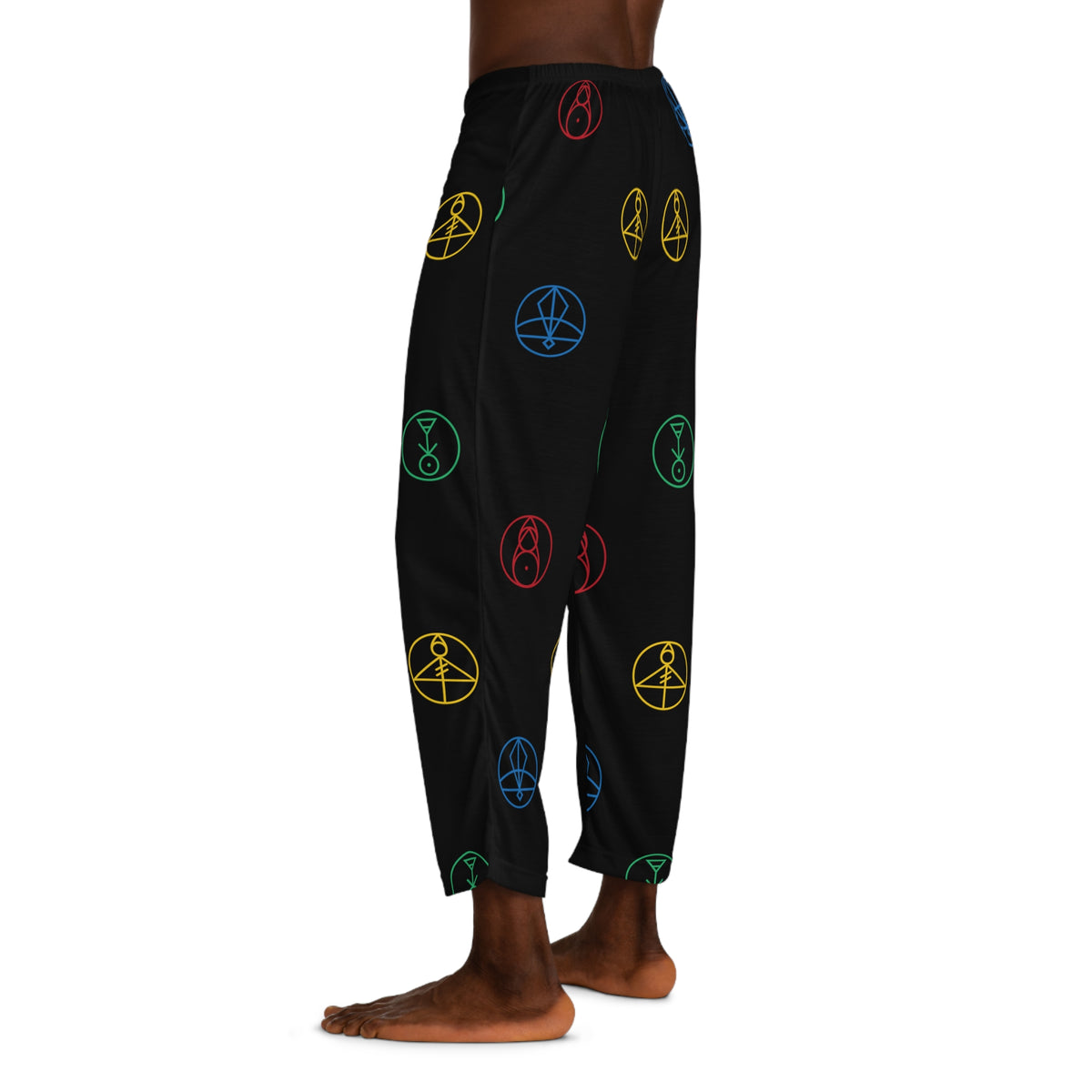 The Witch Coven School of Magic Glyphs Pants, Fire, Ice, Plant, Light Glyphs Men's Titan Pajama Pants