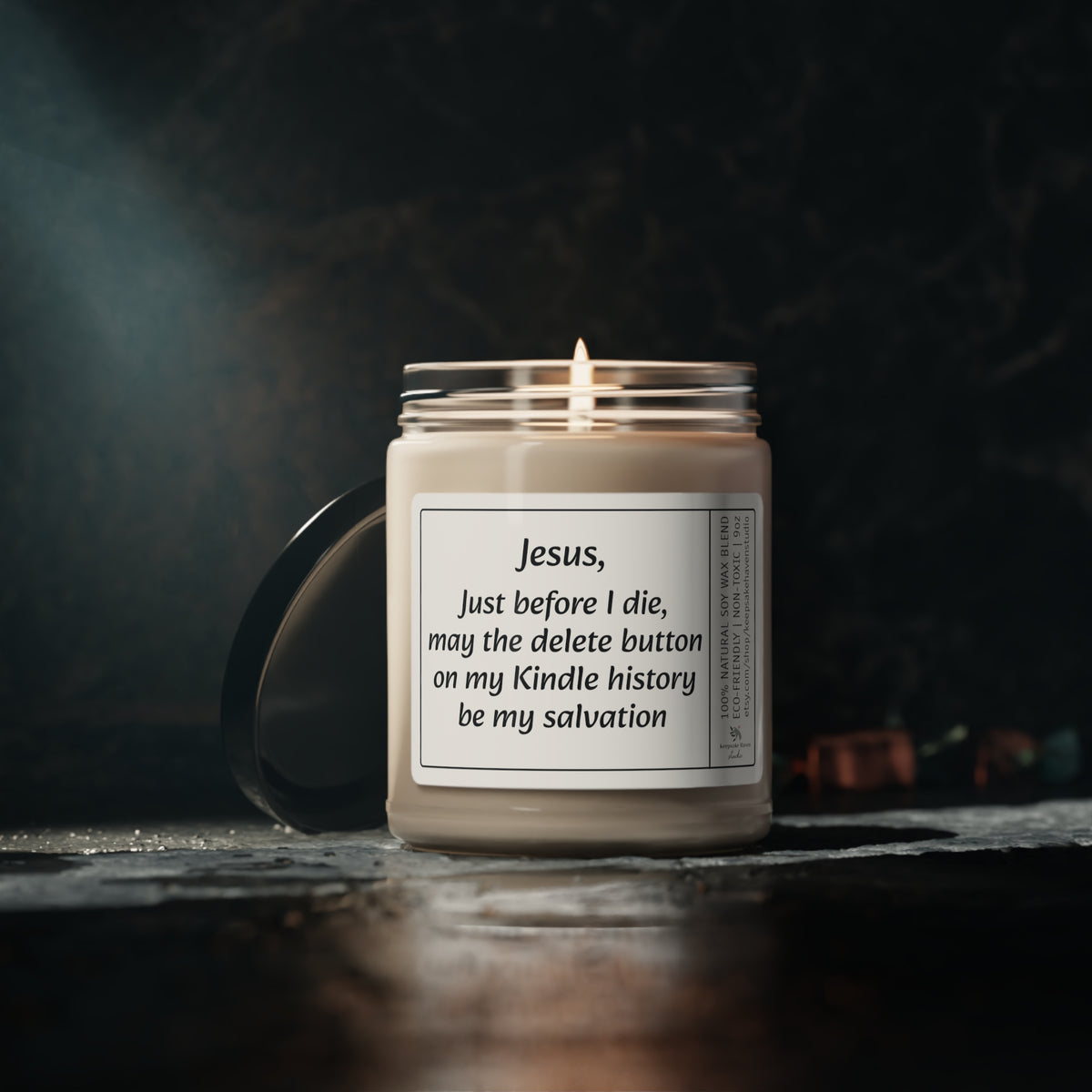 Kindle History Salvation Jesus, Confession of Sinful Smut Bookish Reader, Adult Humor Gift for Sister, Best Friend, Wife, Girlfriend, 9oz Scented Soy Candle