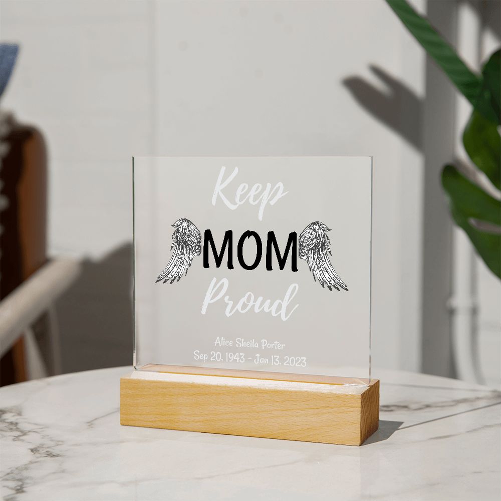 Bereavement Gift For Loss Of Mother, Sympathy, Remembrance, Memorial Keepsake Personalized Acrylic Plaque