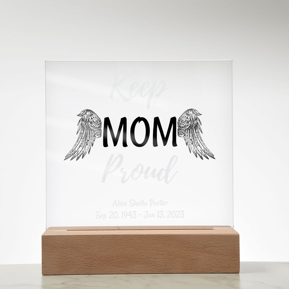 Bereavement Gift For Loss Of Mother, Sympathy, Remembrance, Memorial Keepsake Personalized Acrylic Plaque