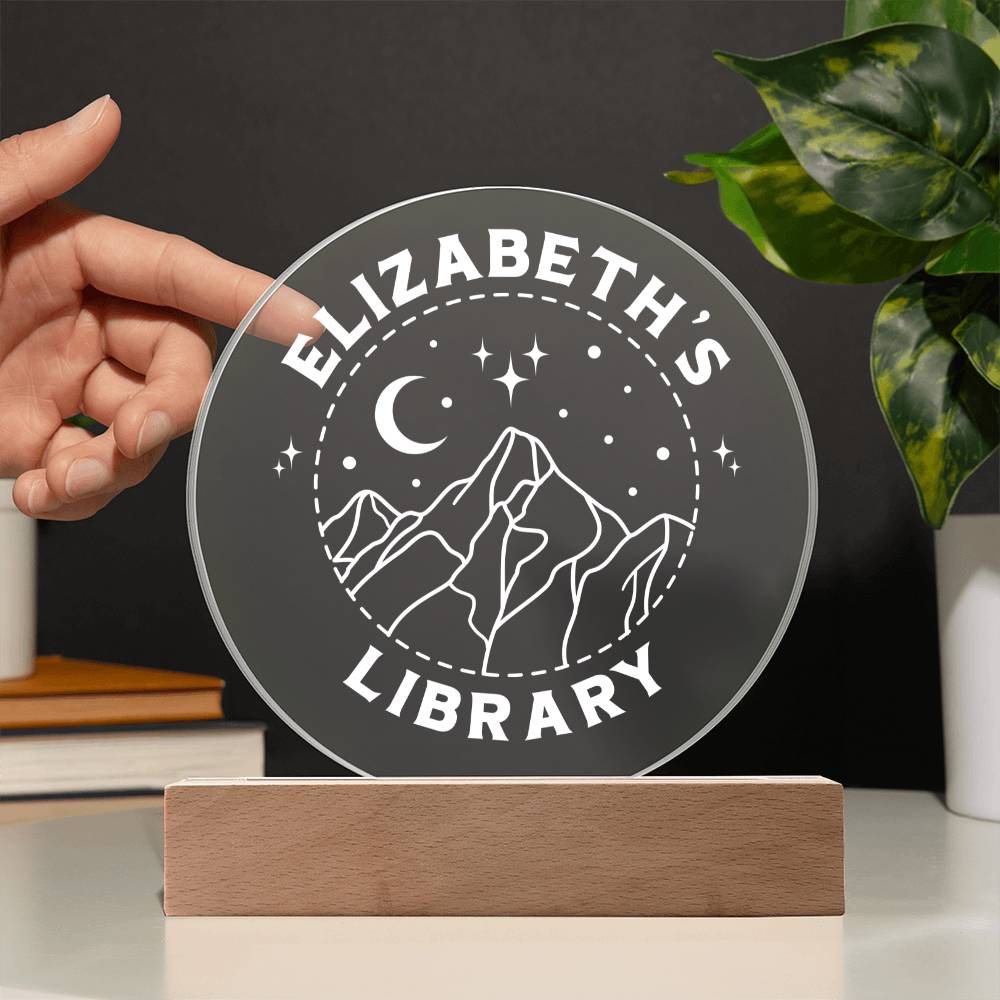 Smut Fantasy Era Personalized Library Bookshelf Acrylic LED Plaque Sign, Book Nook Book Lover Gift for Sister, Best Friend, Girlfriend, Daughter, Colleague