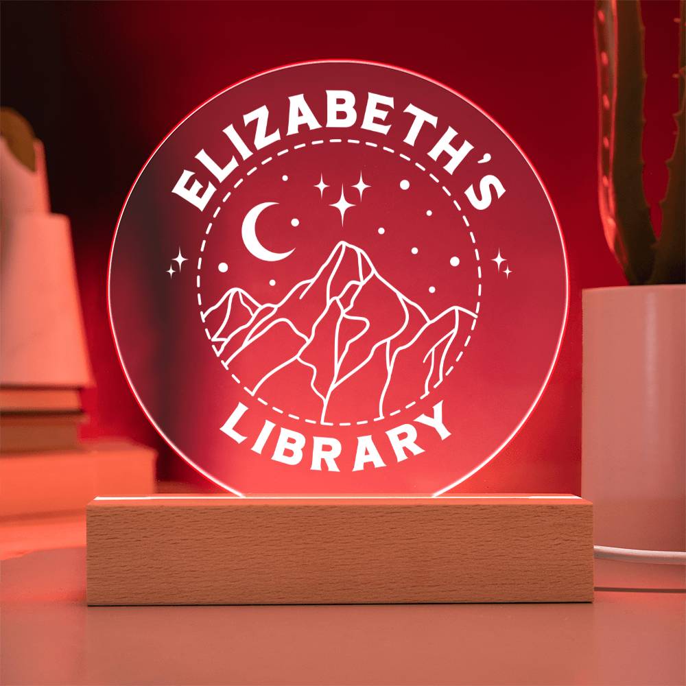 Smut Fantasy Era Personalized Library Bookshelf Acrylic LED Plaque Sign, Book Nook Book Lover Gift for Sister, Best Friend, Girlfriend, Daughter, Colleague