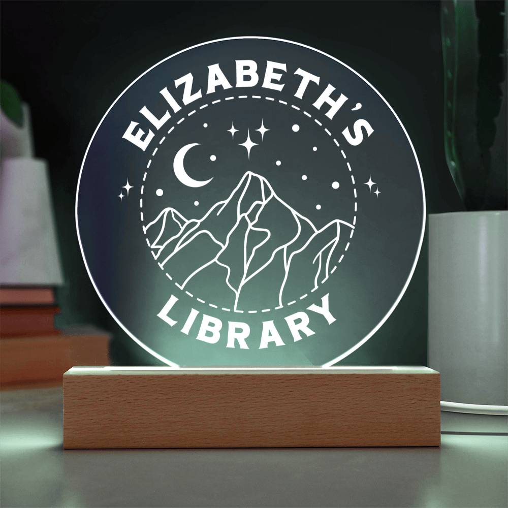 Smut Fantasy Era Personalized Library Bookshelf Acrylic LED Plaque Sign, Book Nook Book Lover Gift for Sister, Best Friend, Girlfriend, Daughter, Colleague