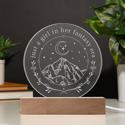 Fae Smut Bookish Series Romantasy Girl in Her Fantasy Era Engraved LED Acrylic Plaque, Gift for Sister, Best Friend, Mom, Daughter