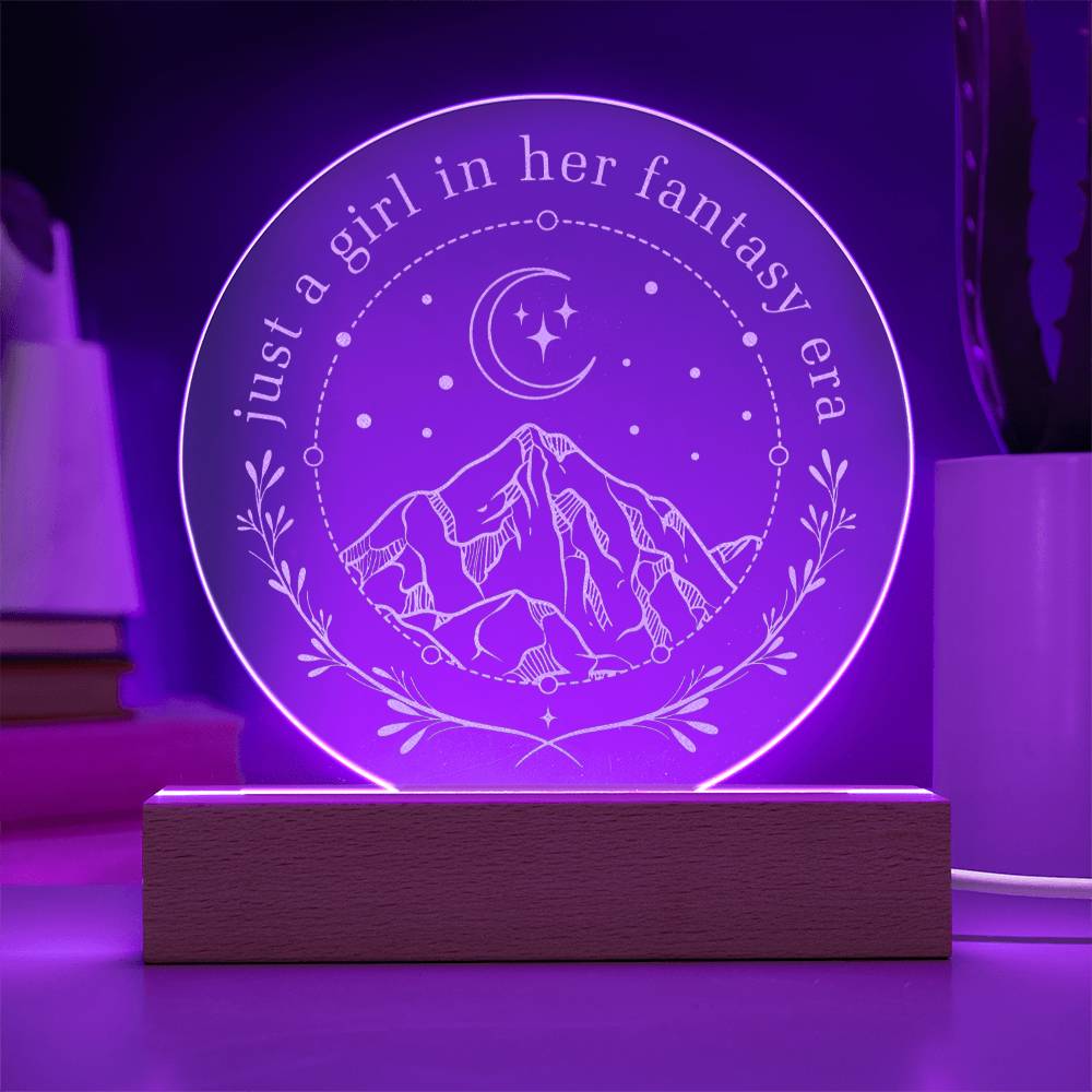 Fae Smut Bookish Series Romantasy Girl in Her Fantasy Era Engraved LED Acrylic Plaque, Gift for Sister, Best Friend, Mom, Daughter