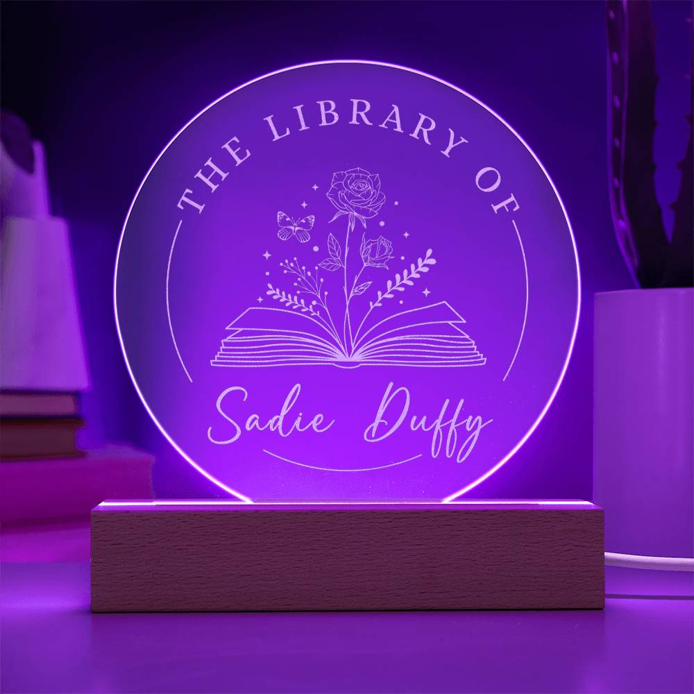 Sadie D - correct one- personalized rose engraved circle acrylic