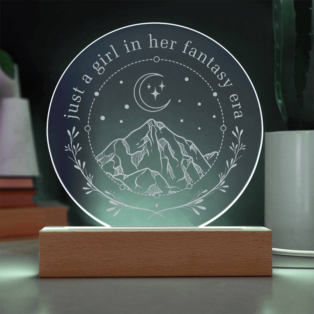 Fae Smut Bookish Series Romantasy Girl in Her Fantasy Era Engraved LED Acrylic Plaque, Gift for Sister, Best Friend, Mom, Daughter