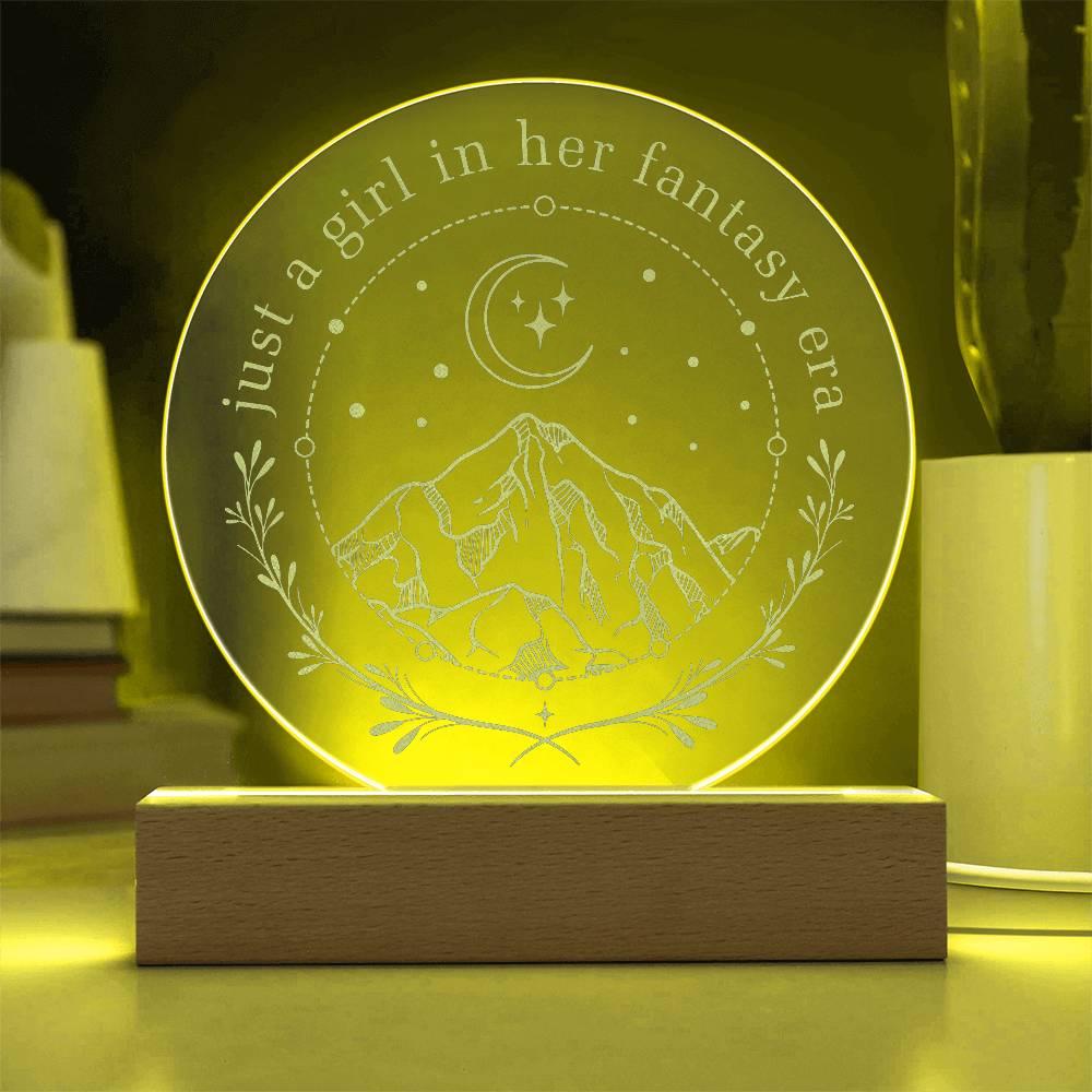 Fae Smut Bookish Series Romantasy Girl in Her Fantasy Era Engraved LED Acrylic Plaque, Gift for Sister, Best Friend, Mom, Daughter