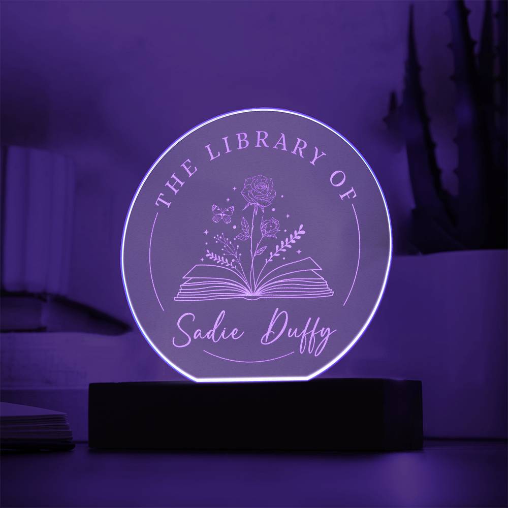 Sadie D - correct one- personalized rose engraved circle acrylic