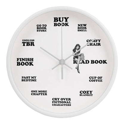 Smut Reader Hot Girls Read Book  O' Clock 10" Round Clock for Women, Reader's Gift for Her, Sister, Best Friend, Bestie, BFF, Mom, Daughter