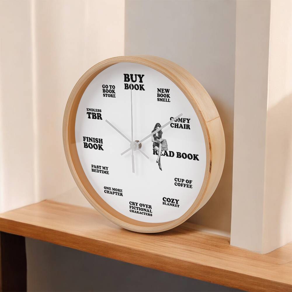 Smut Reader Hot Girls Read Book  O' Clock 10" Round Clock for Women, Reader's Gift for Her, Sister, Best Friend, Bestie, BFF, Mom, Daughter