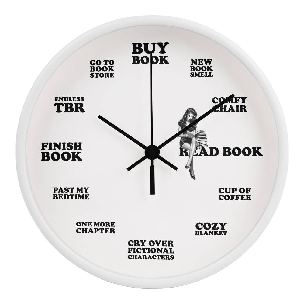 Smut Reader Hot Girls Read Book  O' Clock 10" Round Clock for Women, Reader's Gift for Her, Sister, Best Friend, Bestie, BFF, Mom, Daughter