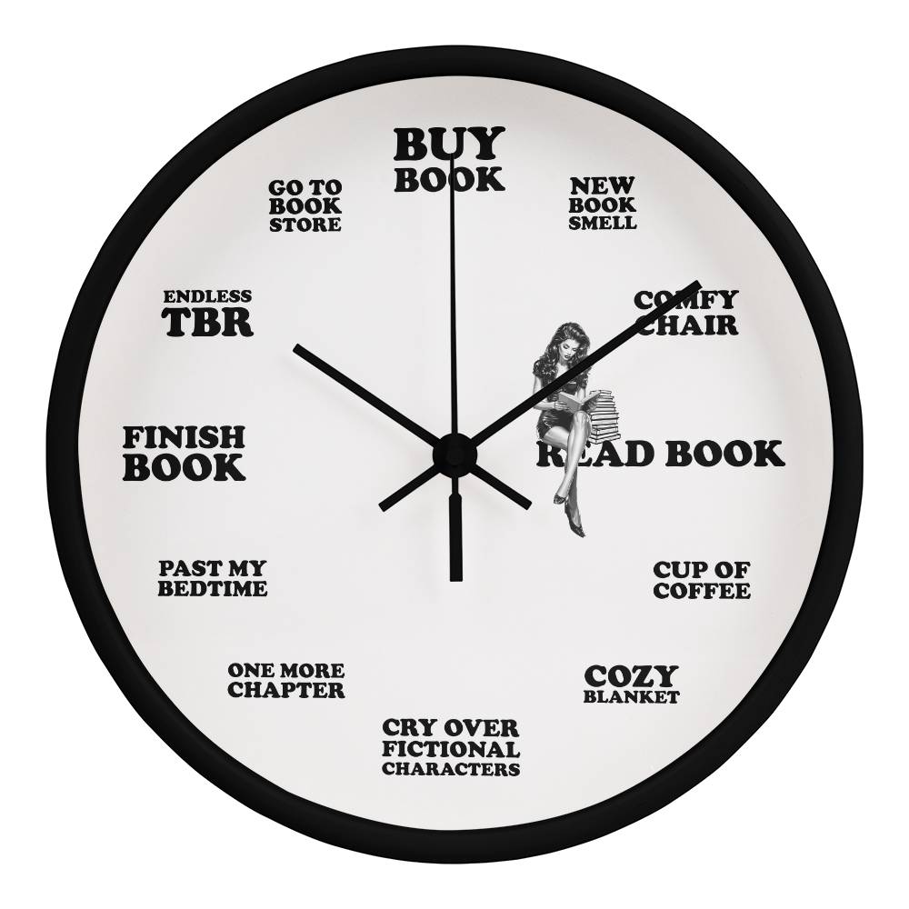 Smut Reader Hot Girls Read Book  O' Clock 10" Round Clock for Women, Reader's Gift for Her, Sister, Best Friend, Bestie, BFF, Mom, Daughter