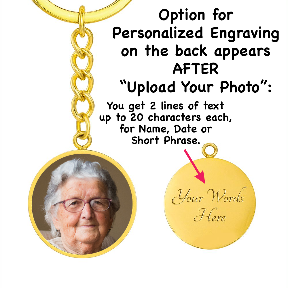 Memorial Gift Keepsake for Remembrance Loss Of Mother Photo Upload Engraving Keychain