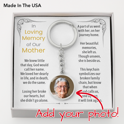 Memorial Gift Keepsake for Remembrance Loss Of Mother Photo Upload Engraving Keychain