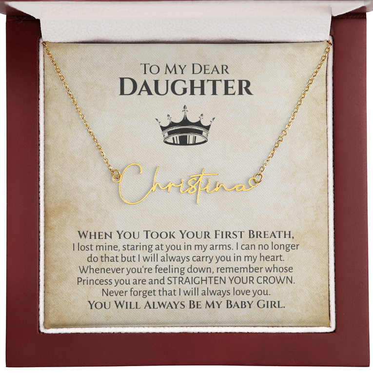 Graduation-gift-for-daughter-21st-birthday-gift-for-her-princess-necklace-mahogany-close-up